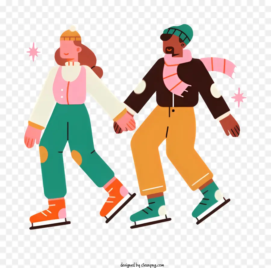 Pareja De Invierno，Patinadores Sobre Hielo PNG