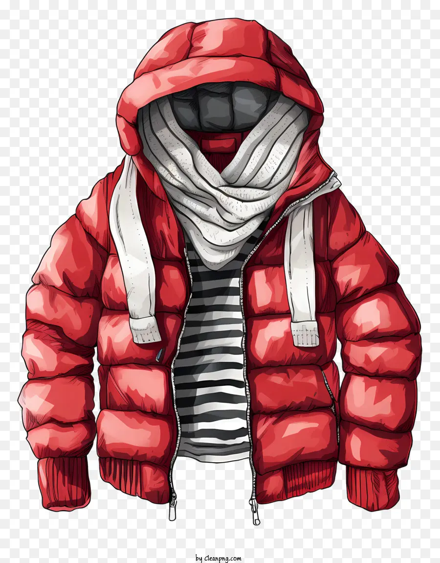 Chaqueta Roja Acolchada，Chaqueta Con Capucha PNG