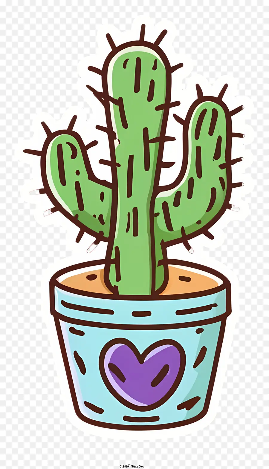 Dibujos Animados De Cactus，Cactus En Una Olla PNG