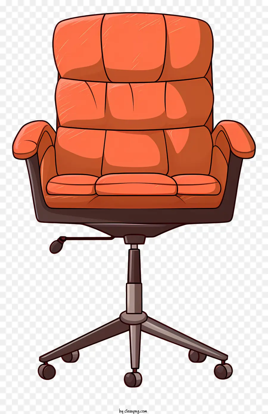 Silla De Cuero Naranja，Silla PNG