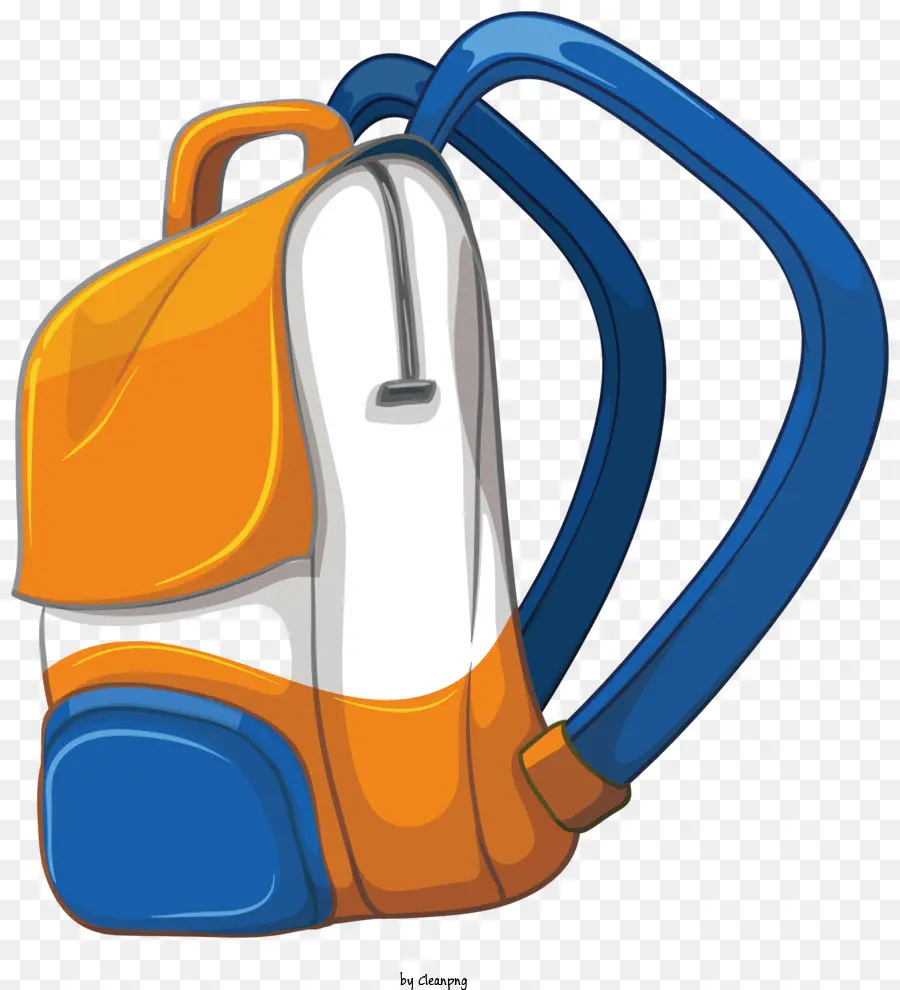 Mochila，Diseño Azul Y Naranja PNG