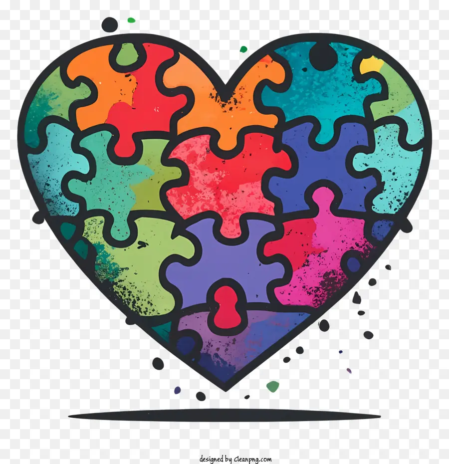 Corazón De Puzzle，Arte De Rompecabezas PNG