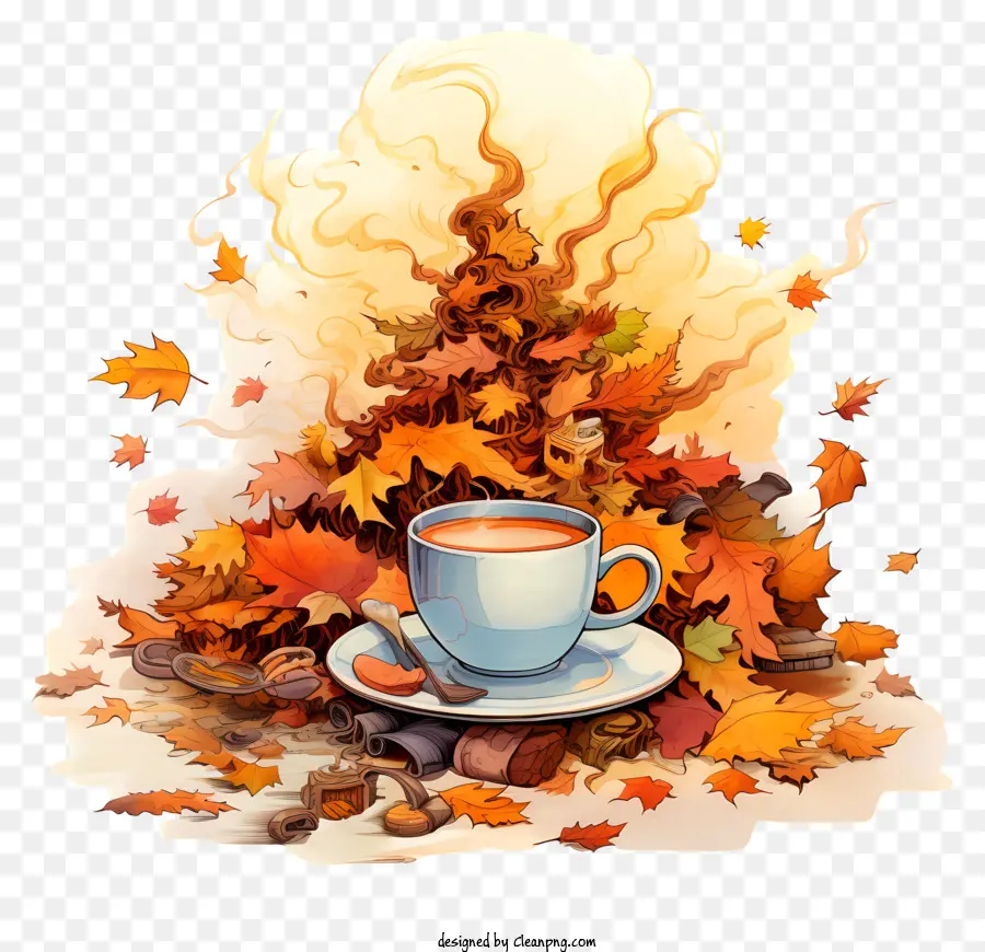 Chocolate Caliente，Autumn Leaves PNG