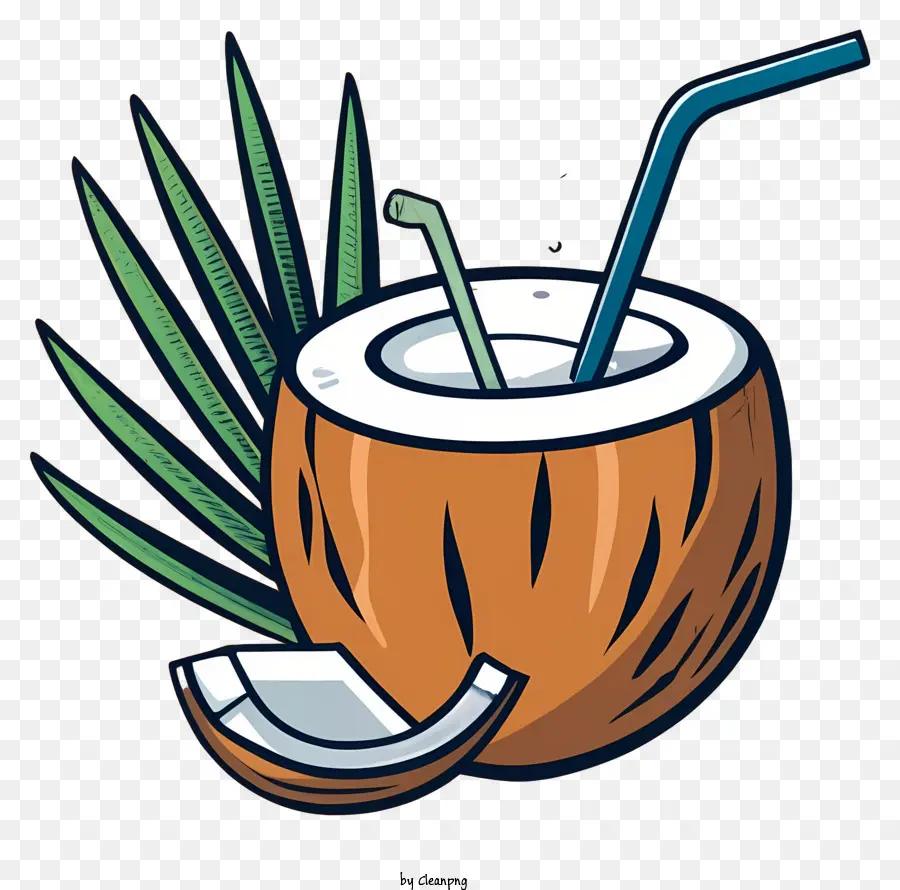 Con Agua De Coco，Paja PNG