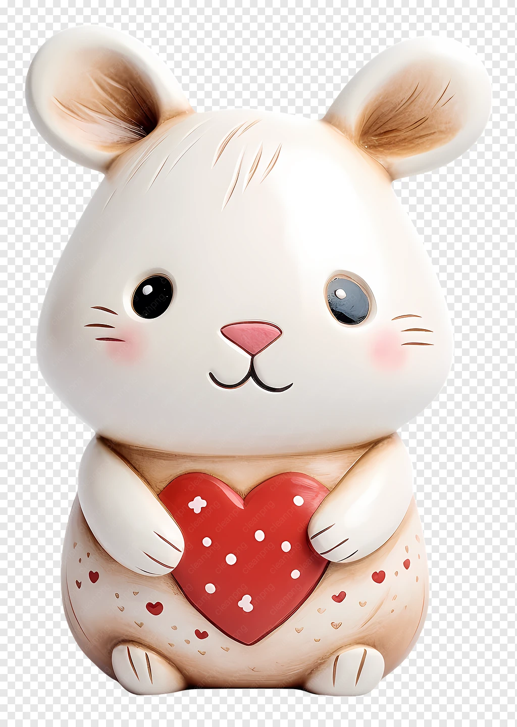 Sticker Raton Con Corazon Ratón Blanco Pequeño, Corazón Rojo, Ratón Sonriente imagen png - imagen ...