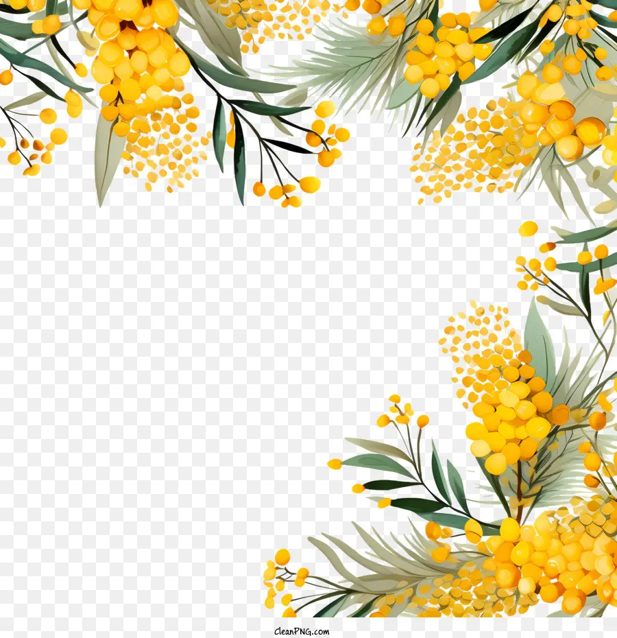 Zarzo Dorado，Marco Floral PNG