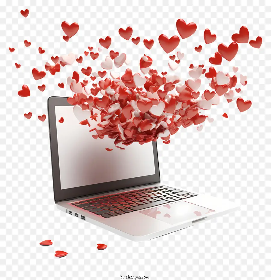 Laptop Con Corazones，Amor Y Relaciones PNG