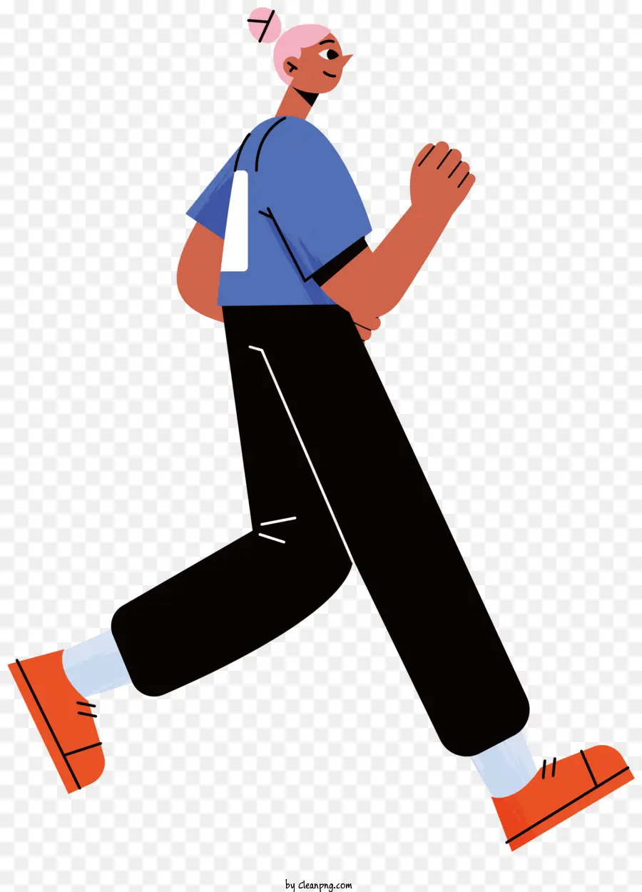 Personaje De Dibujos Animados，Persona Corriendo Con Ropa Casual PNG