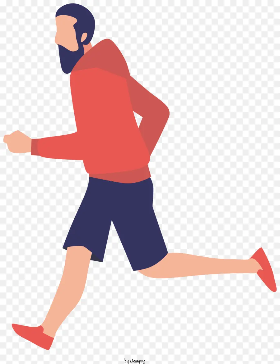 Hombre Corriendo，Sudadera Con Capucha Rojo PNG