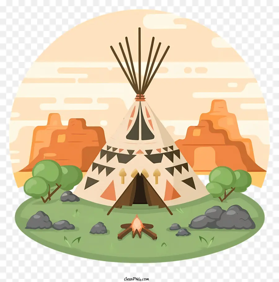 Teepee，Paisaje Del Desierto PNG