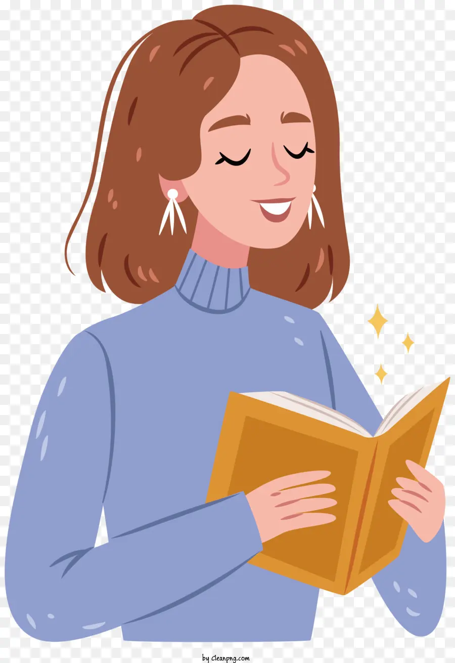 Mujer Leyendo，Libro PNG