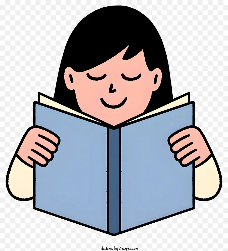 Niña Leyendo，Libro PNG