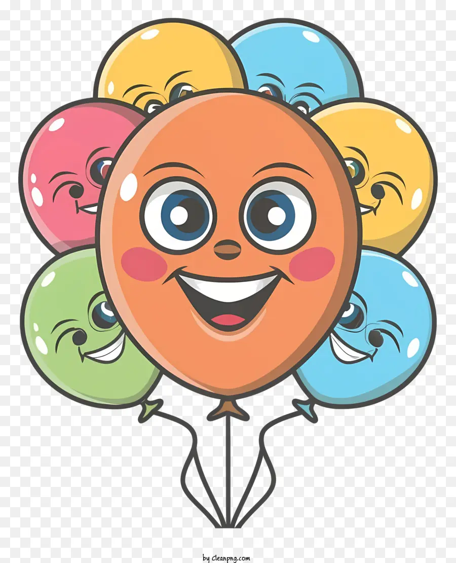 Sonriendo Globos，Globos Coloridos PNG