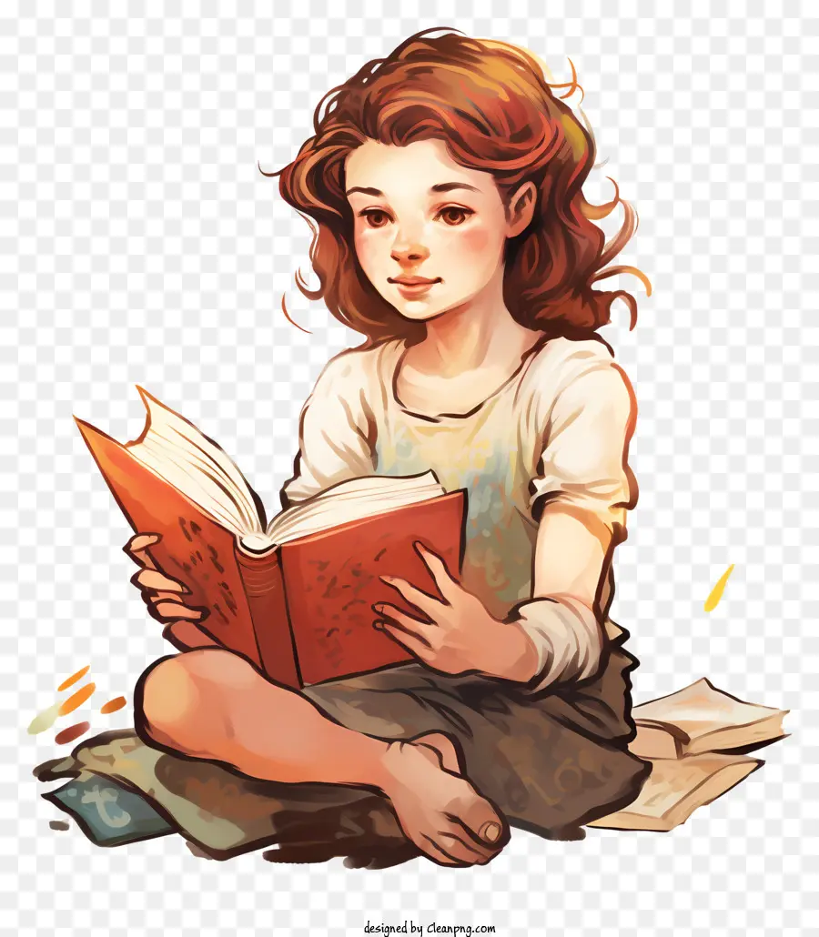 Niña，La Lectura De Libros PNG