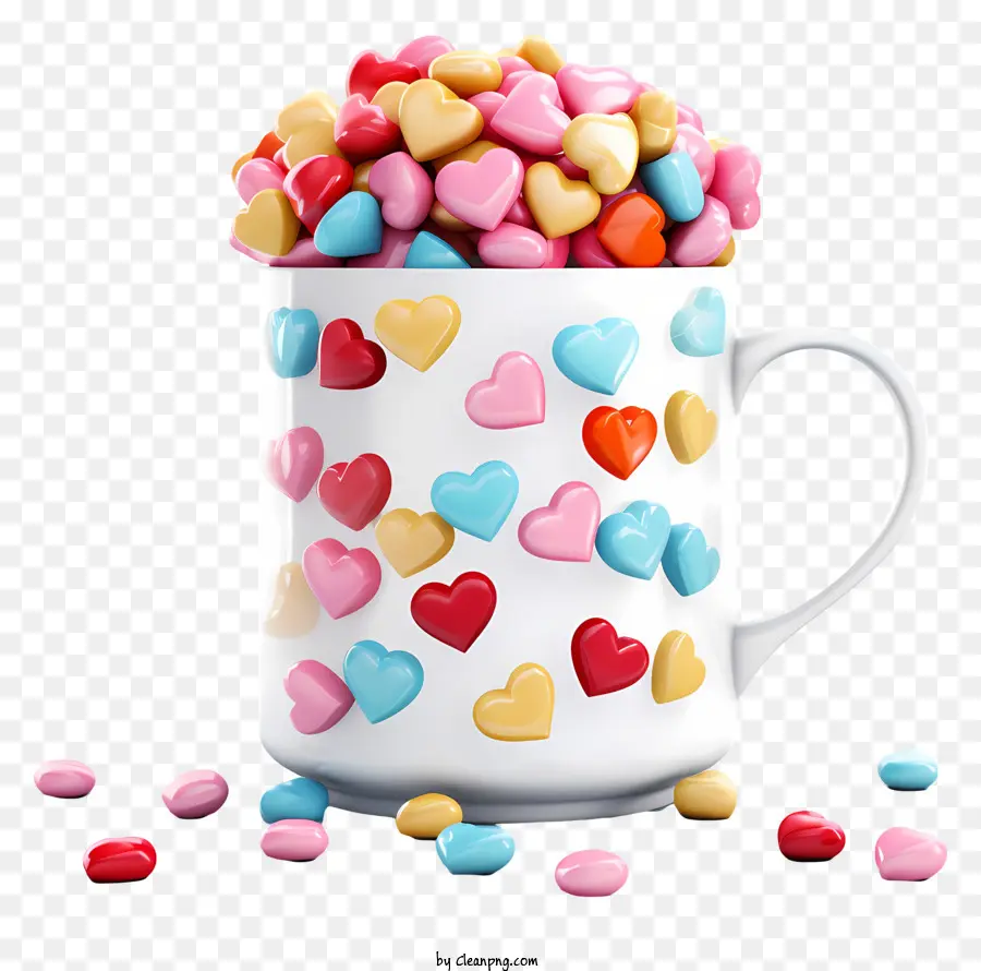 Taza，Dulces En Forma De Corazón PNG