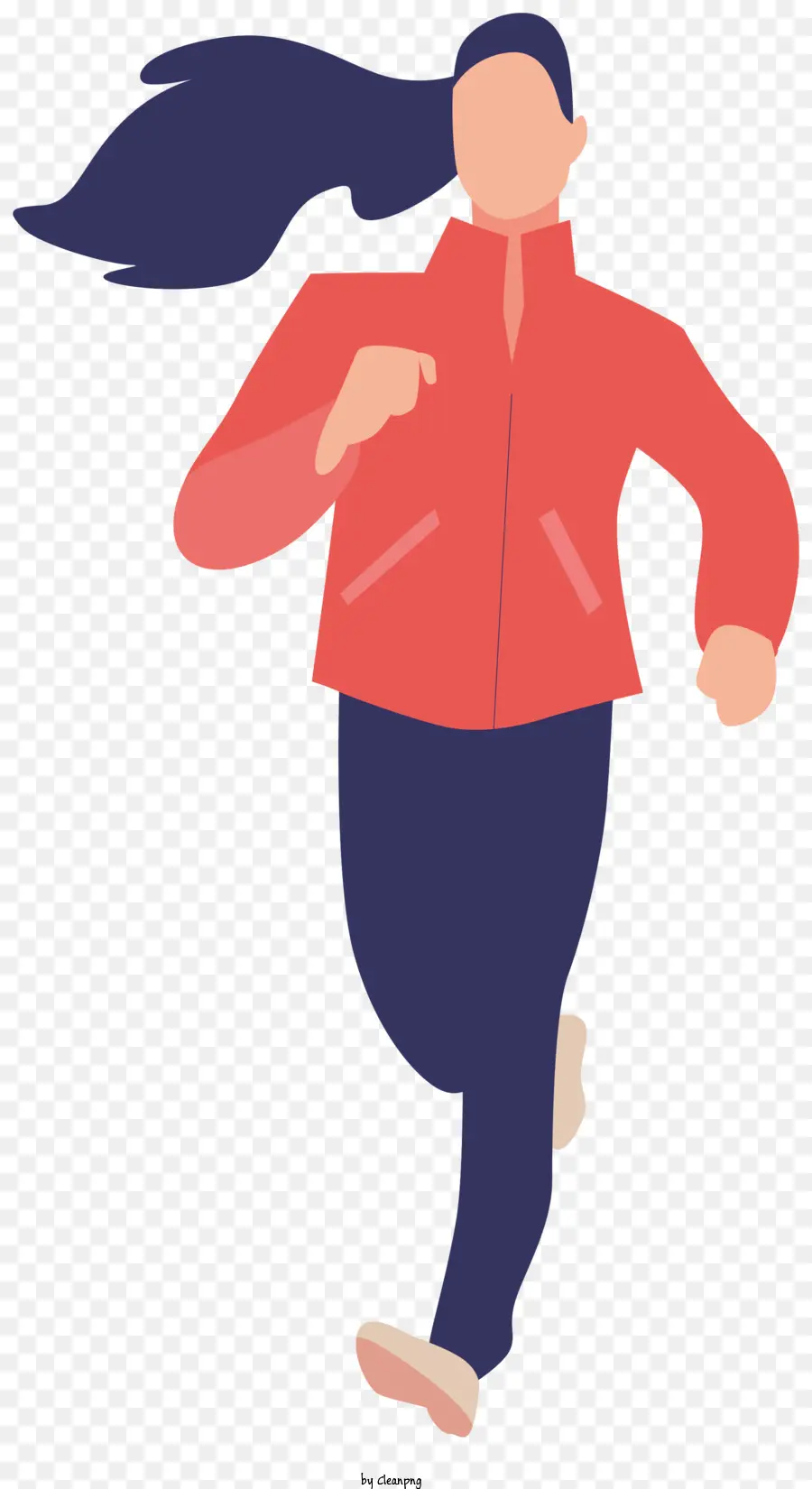 De Dibujos Animados De Mujer Running，Chaqueta Roja PNG