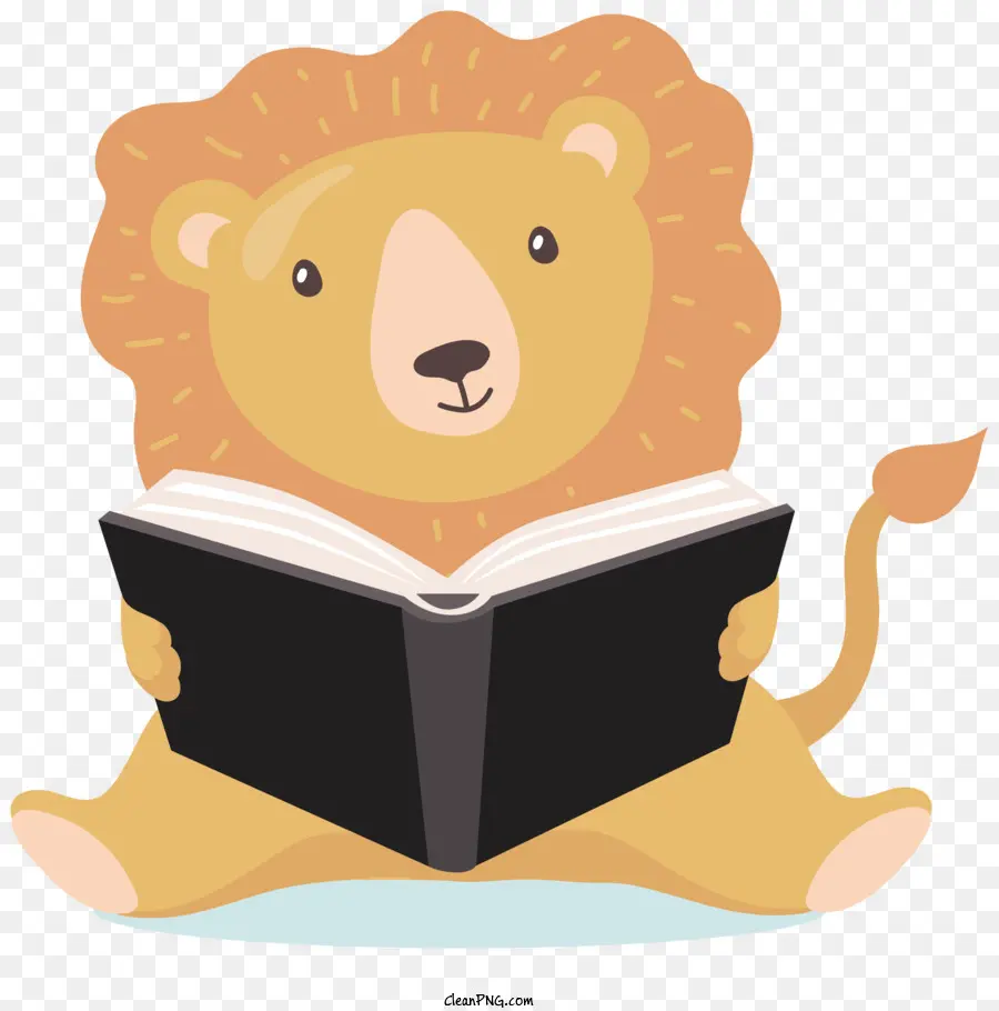 De Dibujos Animados De León，La Lectura De Libros PNG