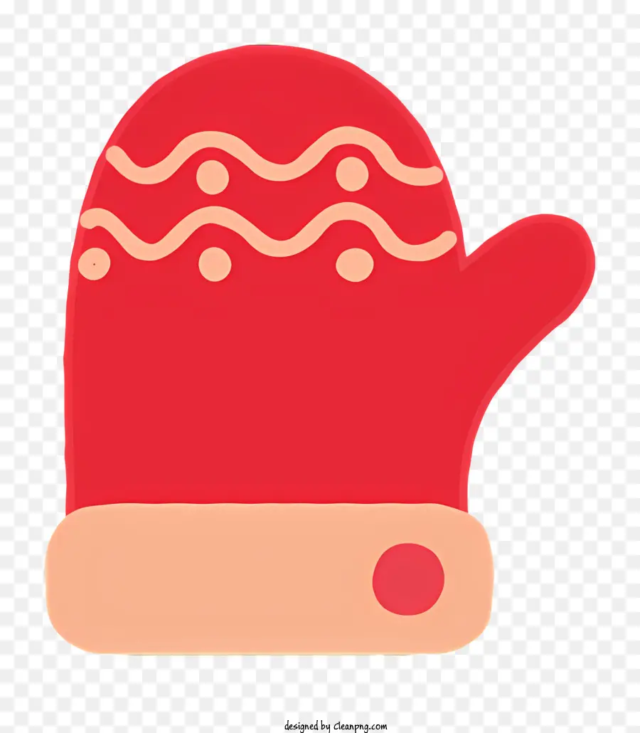 Guante De Punto Rojo Y Blanco，Guantes Abotonados PNG