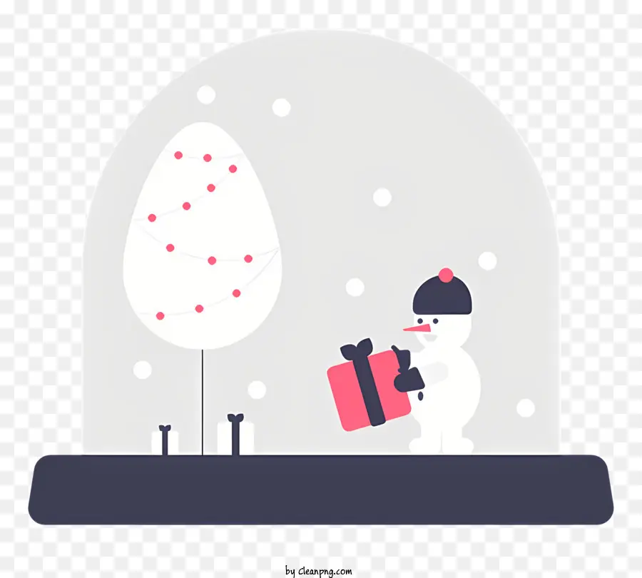 Navidad，Muñeco De Nieve Con Regalo PNG