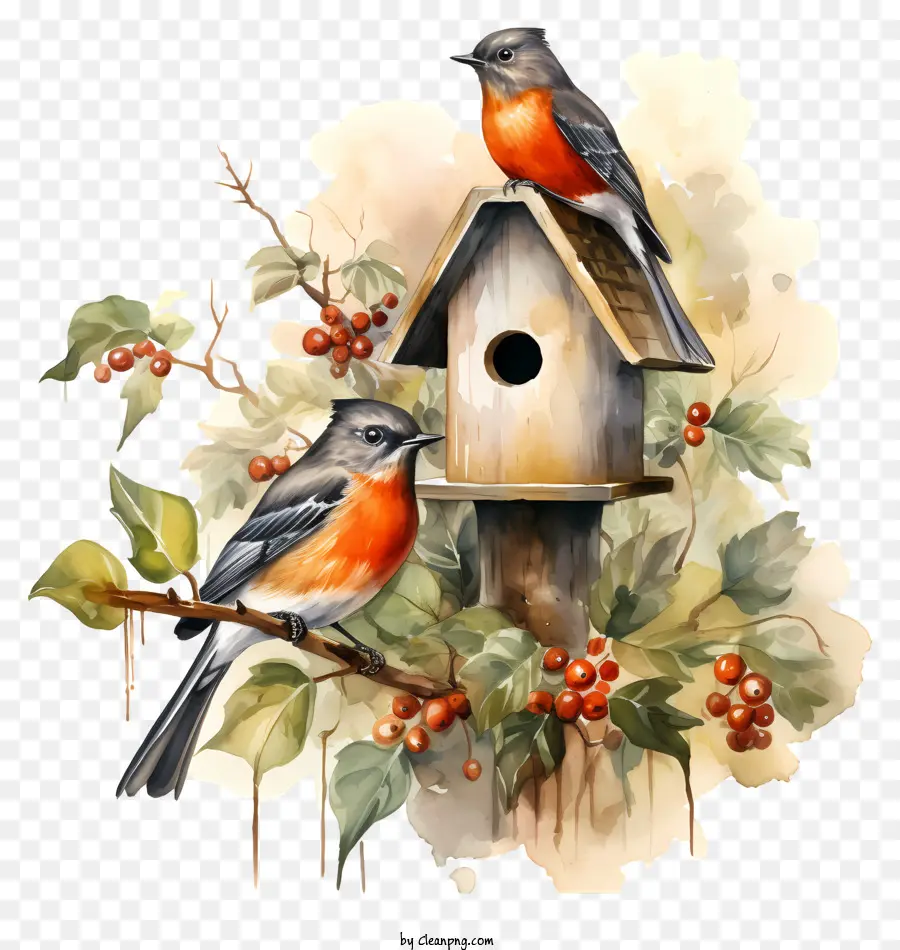Pintura De Pájaros，Red Robin PNG