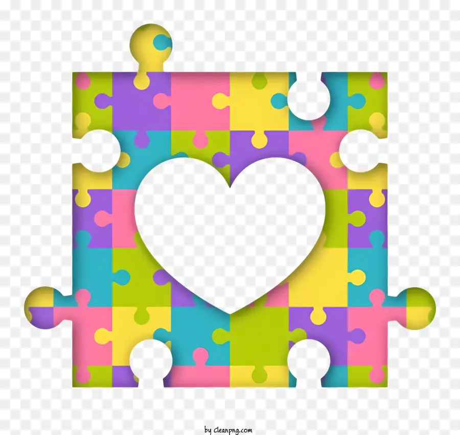 Juego De Puzzle，En Forma De Corazón PNG