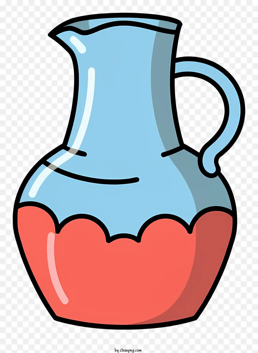 Jarra De Cerámica，Esmalte Azul Y Rojo PNG