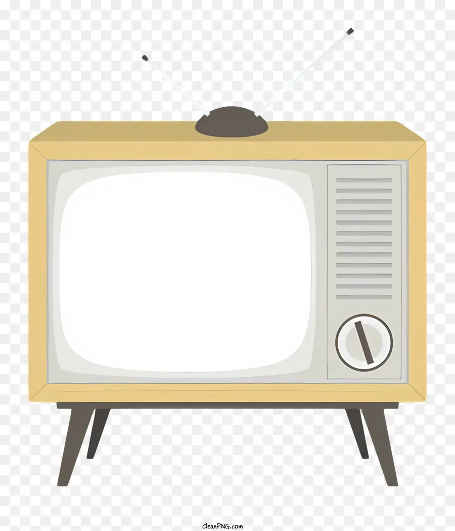 Vintage De Televisión，Televisor De Madera PNG