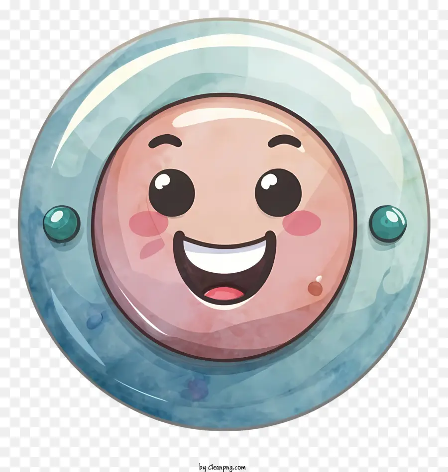 Botón De Cara Sonriente，Botón Circular Azul PNG