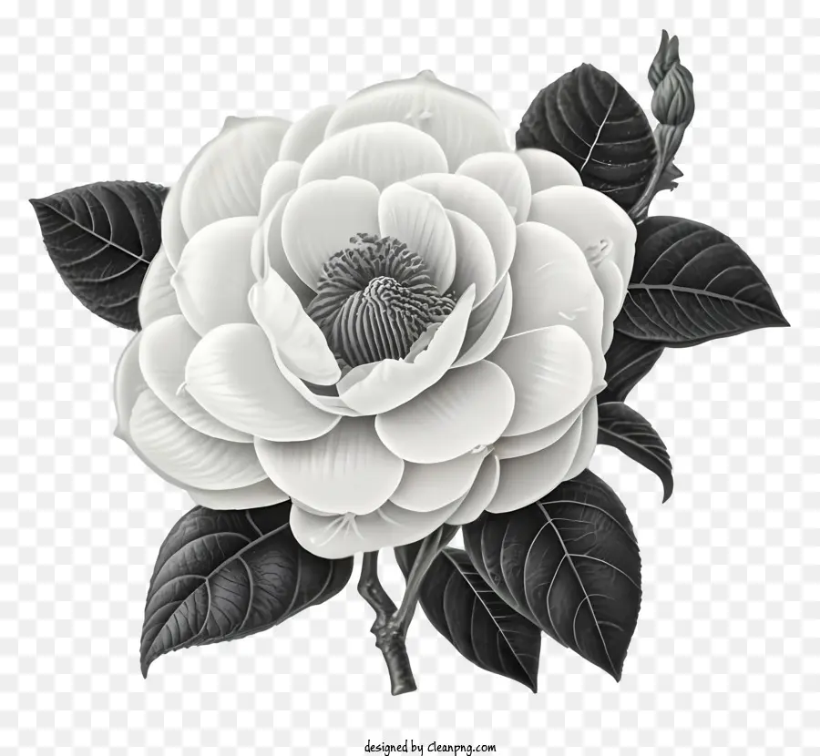 En Blanco Y Negro De La Flor，Simétrica De La Flor PNG