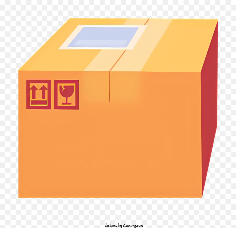 Caja De Cartón，Fondo Amarillo PNG