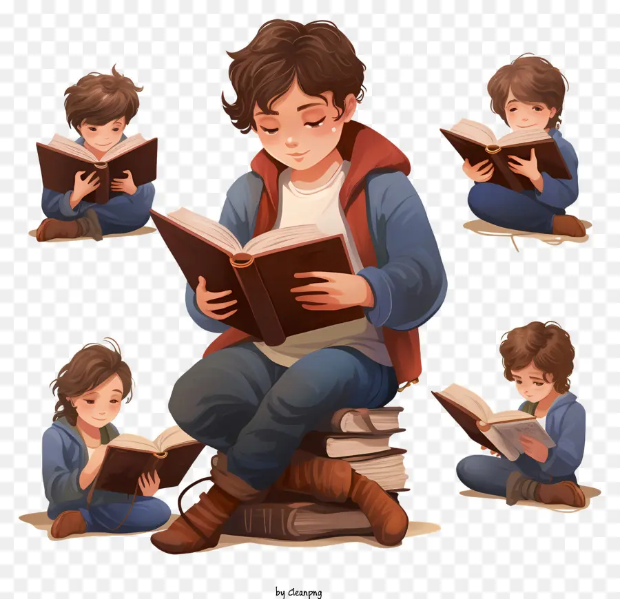 Joven Leyendo，La Lectura De Libros PNG