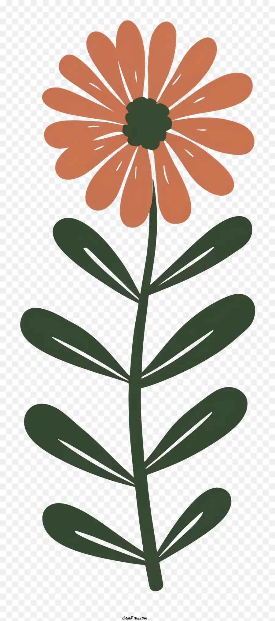 Cartoon Flower，Hojas Verdes PNG