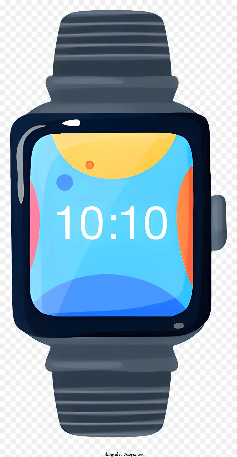 Reloj Inteligente，Pantalla Digital Azul Y Roja PNG