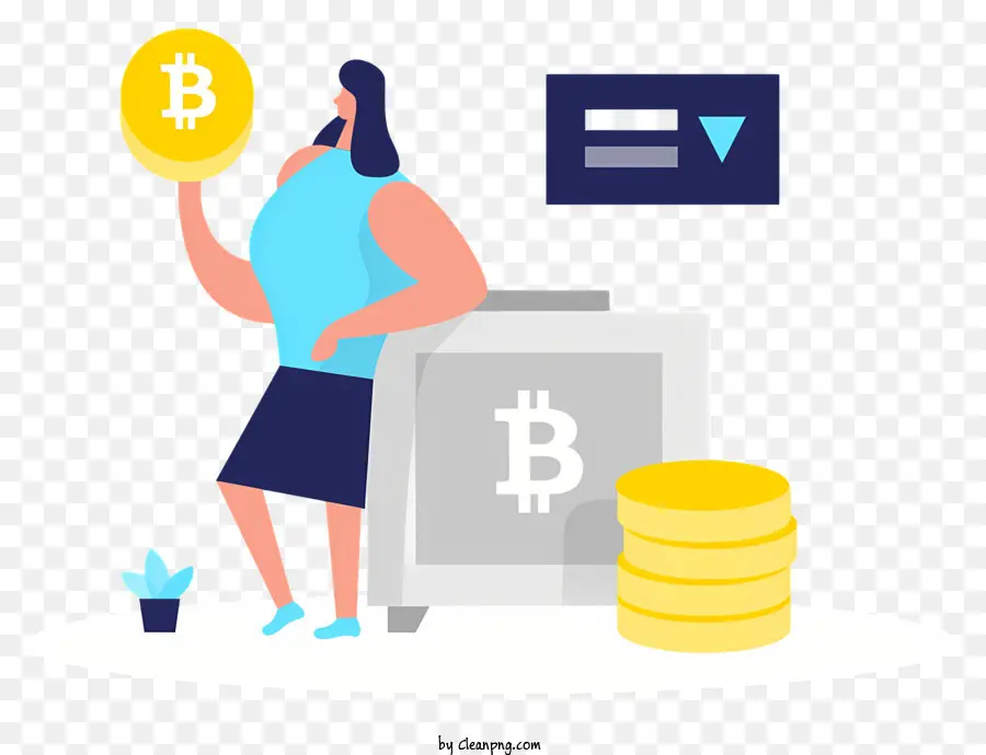 Mujer，Persona Con Bitcoin PNG