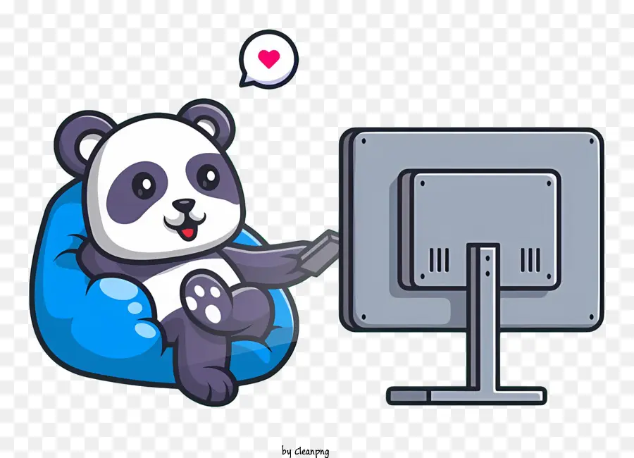 Oso Panda，La Pantalla De La Computadora PNG