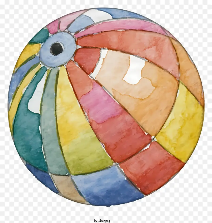 Pintura A La Acuarela，Bola De Playa Colorida PNG