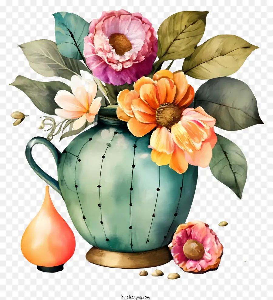 Flower Painting，Jarrón De Flores PNG