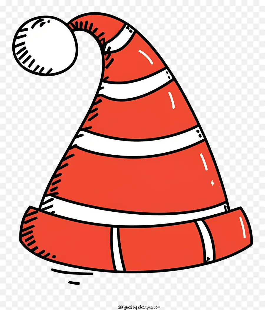 Sombrero De Navidad，Sombrero De Rayas Rojo Y Blanco PNG