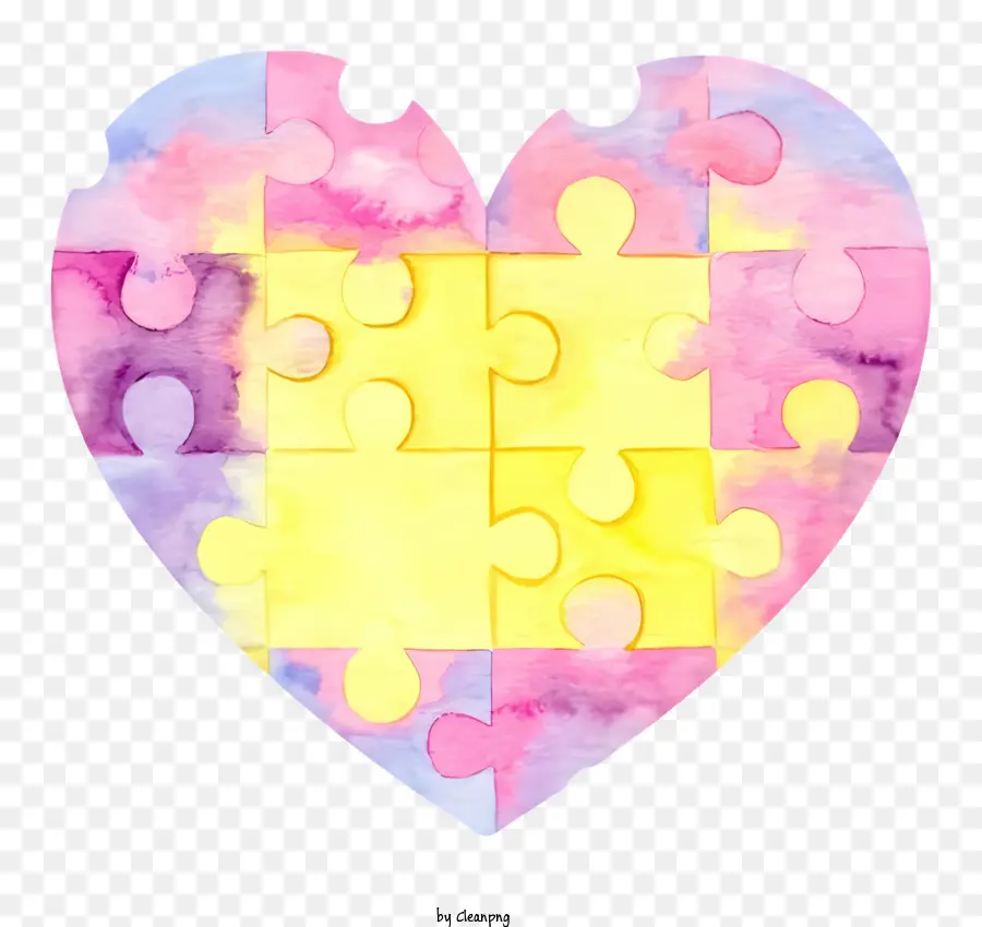 Puzzle Corazón，Los Colores Brillantes PNG