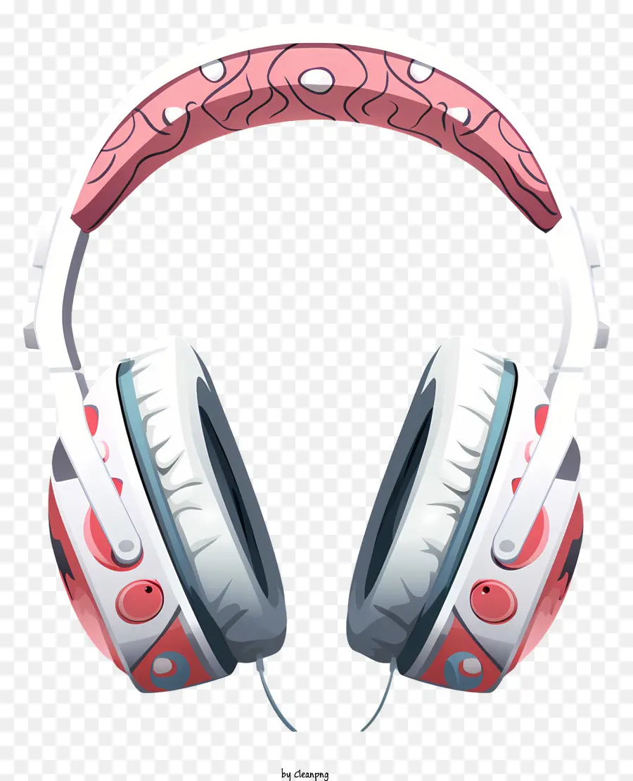 Auriculares，De Color Rosa Y Blanco PNG