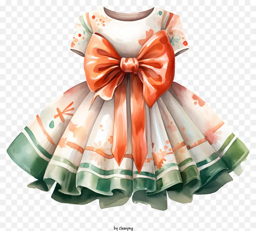 Vestido Blanco，Vestido En Blanco Y Verde PNG