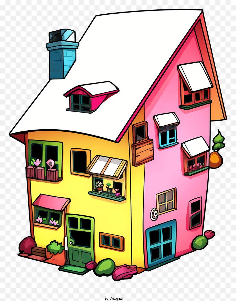 Casa Multinivel，Techo Colorido PNG