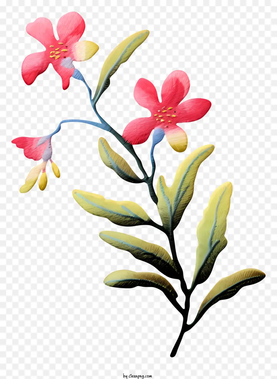 Flores Rosadas，Flores Rojas PNG