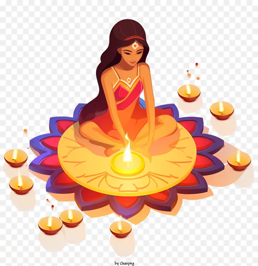 Diwali Diyas，Diya PNG