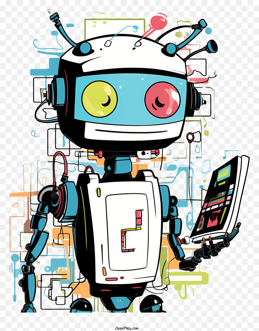 Robot Con Tableta，Robot PNG