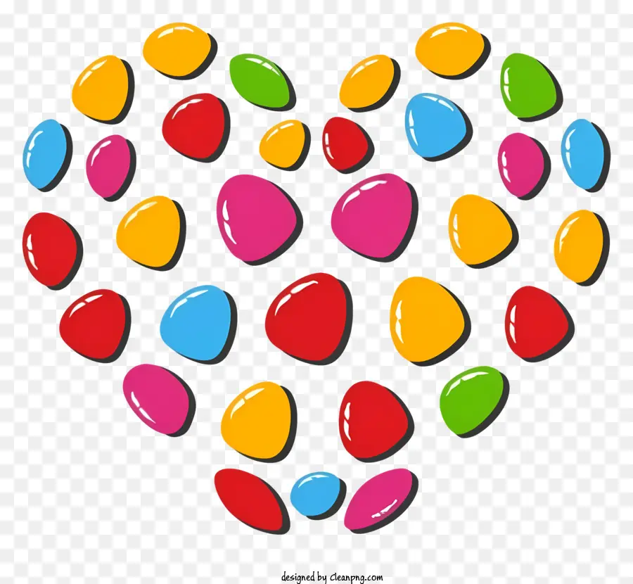 Jelly Beans En Forma De Corazón，Gelatina Coloreadas PNG