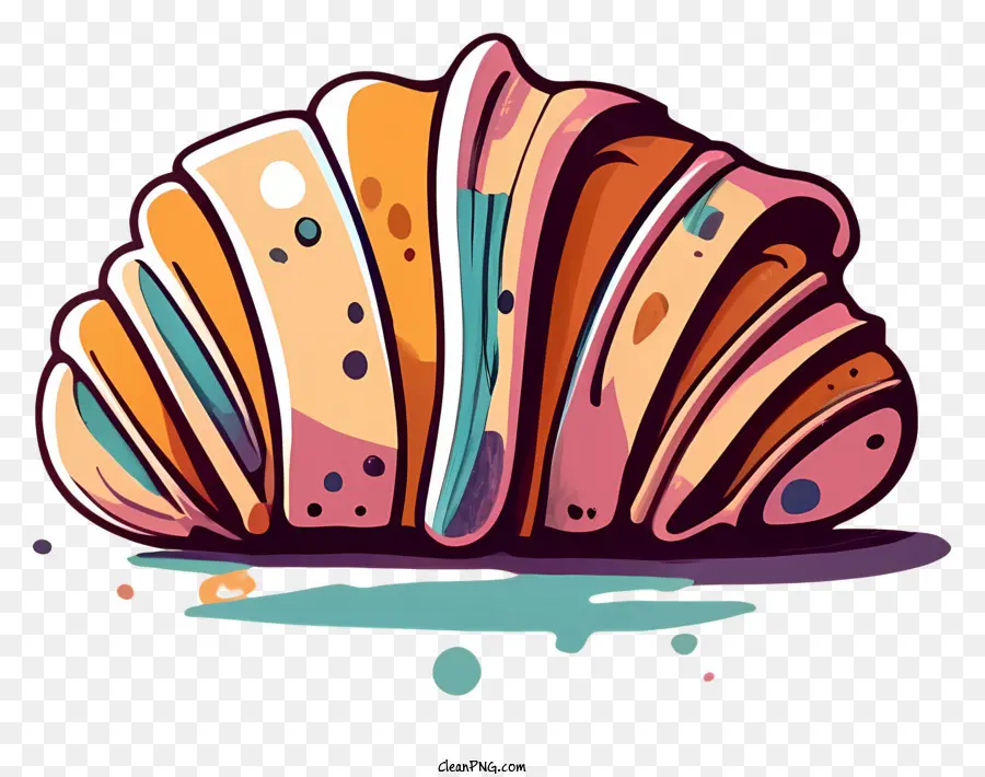 Pasteles，Croissant Colorido PNG