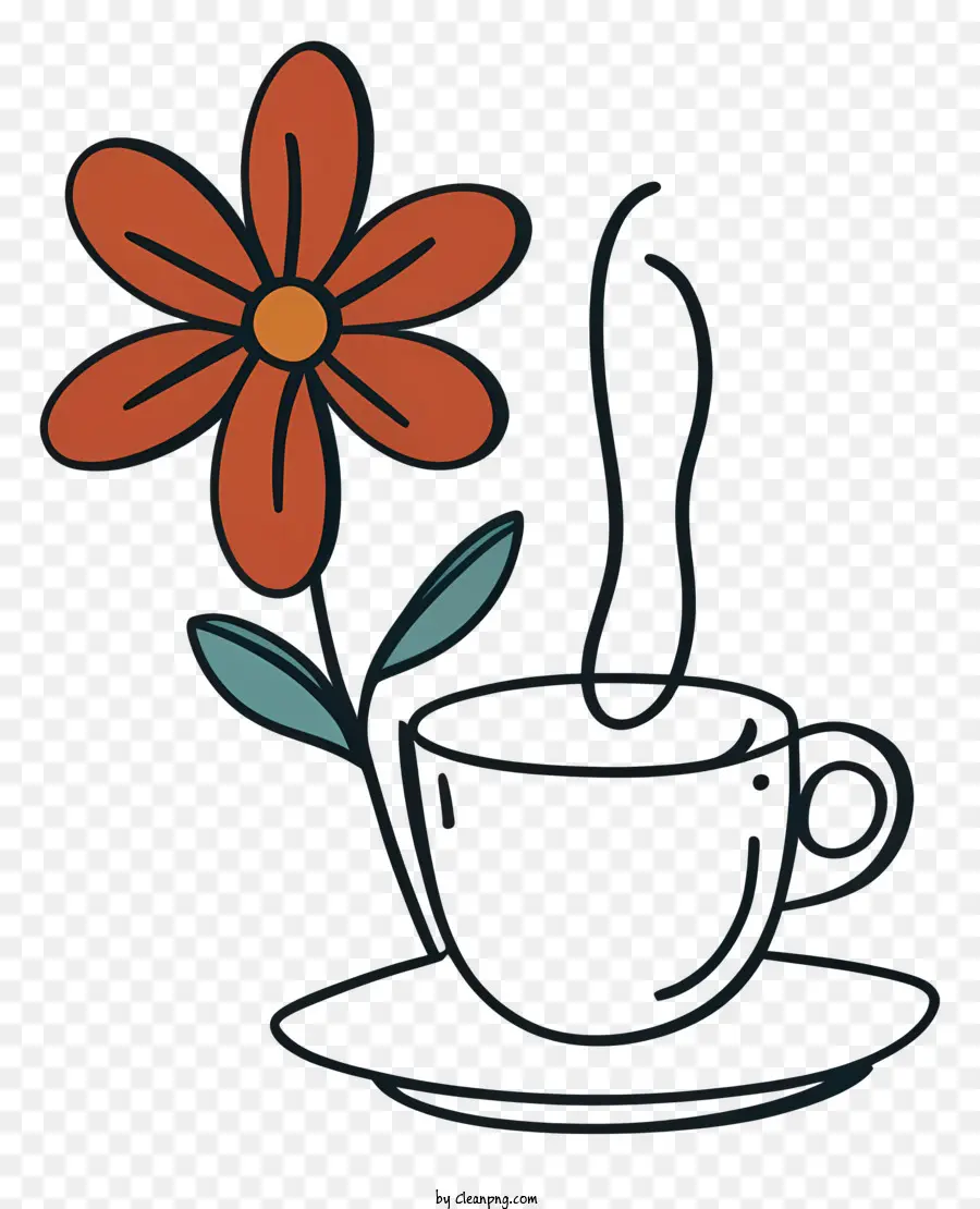 Café，Florero Y Taza PNG