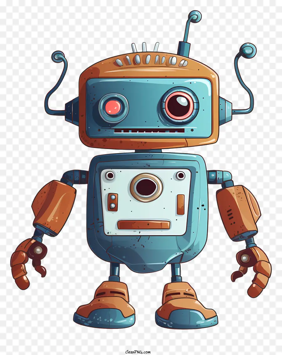 Robot De Dibujos Animados，Robot Lindo PNG