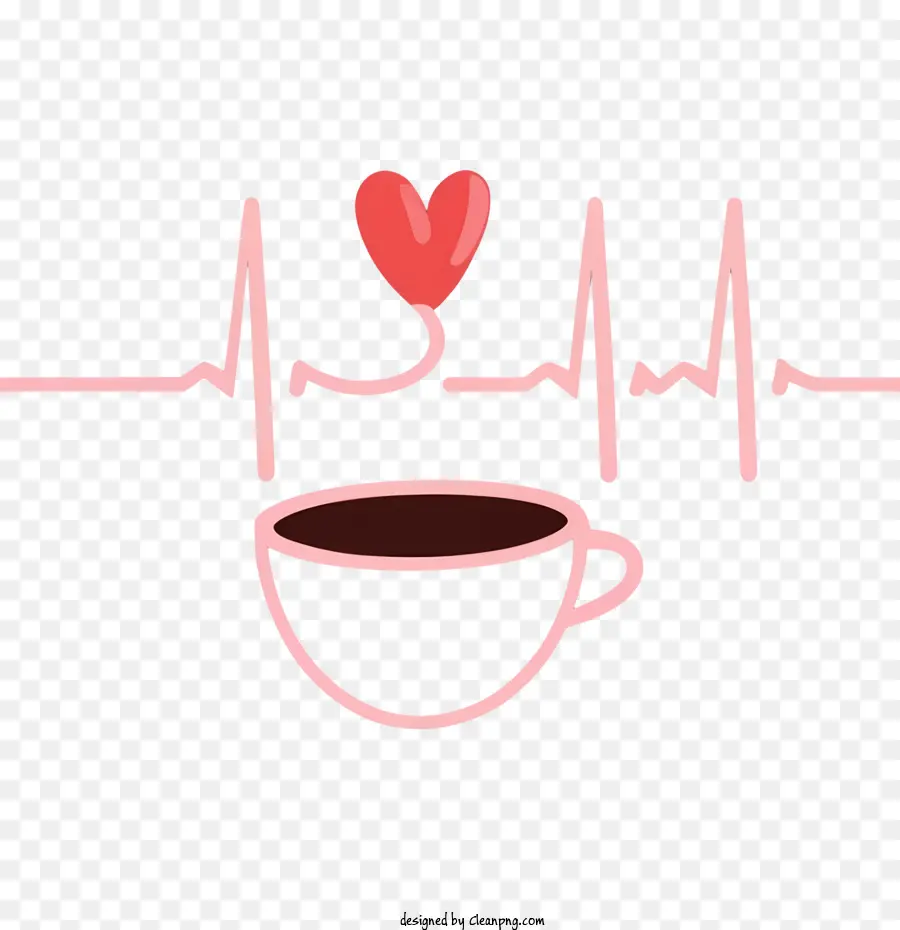 Taza De Café Y Corazón，Heartbeat PNG